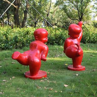 小孩雕塑小区公园绿地步行街道摆件户外运动体育校园景观抽象人物