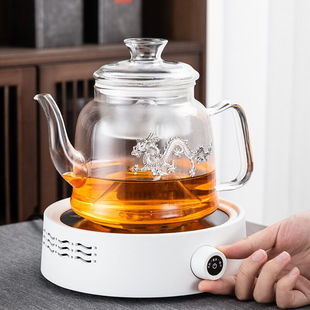 家用蒸煮双用养生泡茶壶玻璃烧水壶进水 电陶炉煮茶器功夫茶具套装