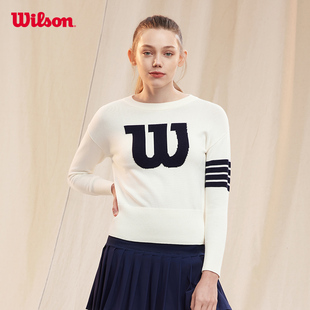Wilson威尔胜官方女子秋冬内搭舒适毛衣休闲运动套头毛织编织衫