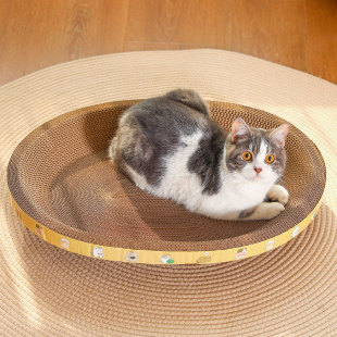 猫抓板猫窝一体椭圆形耐磨不掉屑猫爪盘不占地耐抓盆超大号猫玩具