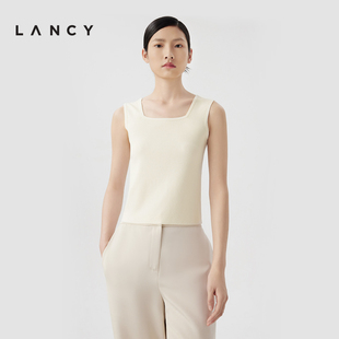 简约百搭高级感打底背心 新款 方领吊带衫 女短款 朗姿2024夏季 LANCY