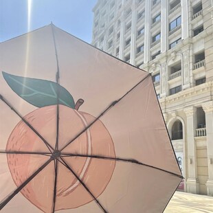 下夏洛蒂小黑伞紫外t线遮阳伞三折雨伞防紫外线晴雨两用太阳伞 蕉