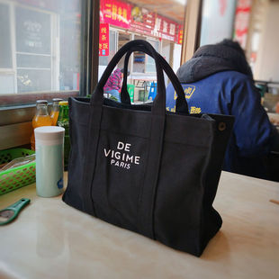便当包饭盒袋女手提拎包帆布英文大容量餐包购物包学生带饭袋 韩版