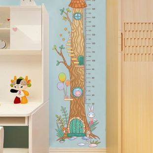 饰贴纸自粘可移除贴画 卡通儿童房间测量宝宝身高墙贴幼儿园墙面装