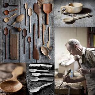 木刻雕刻木勺手工制作材料包礼物创意定制 挖勺子DIY木工工具套装