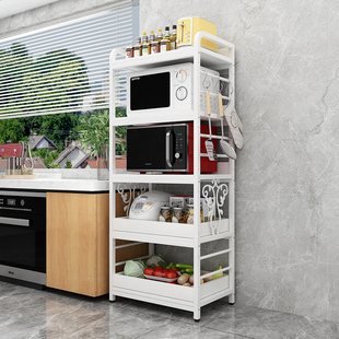 厨房置物架落地省空间家用储物柜烤箱微波炉置物架水果蔬菜收纳柜