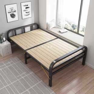 折叠床单人实木床板家用成人简易床加固折叠铁床一米二小床双人床