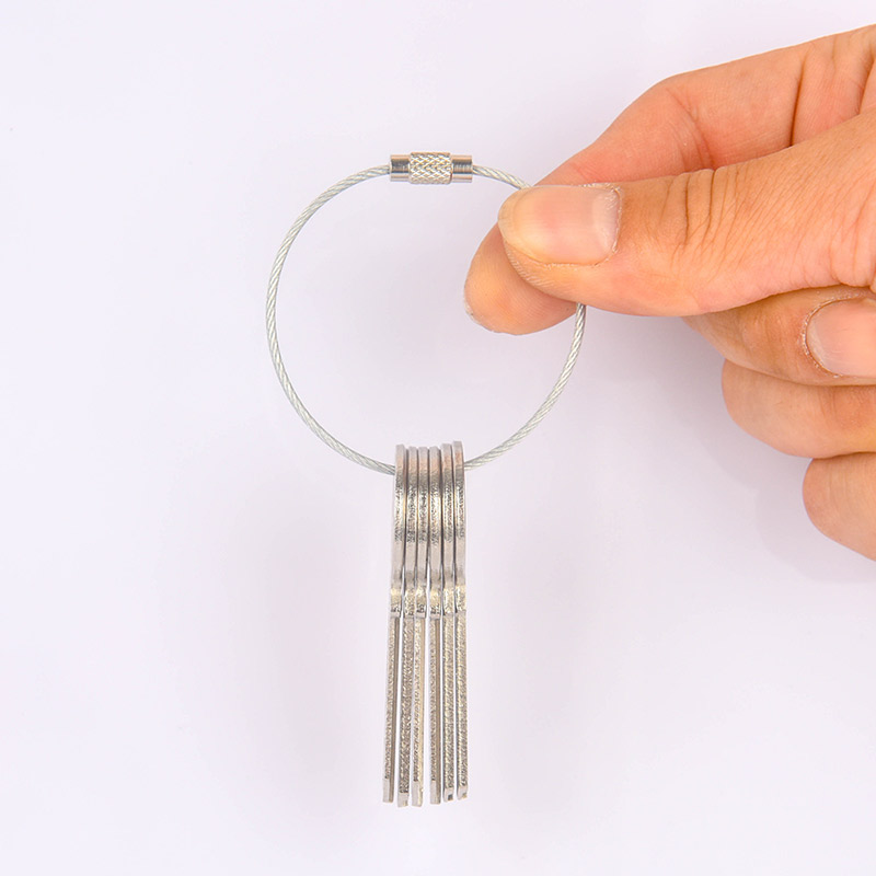 简约 钢丝圈钥匙扣挂件配件钢丝绳链圈环锁匙扣创意个性