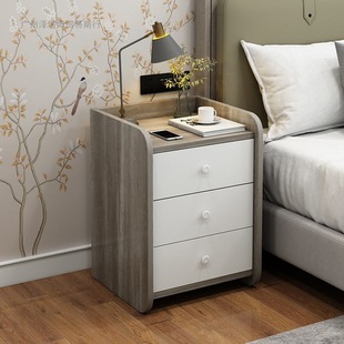 收纳卧室储物感小型柜子跨境电商 床头柜简约实木床边柜简易款