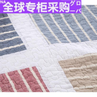 纯棉绗缝被三件套床上用品夏凉被空调被 全棉复古美式 日本出口欧式