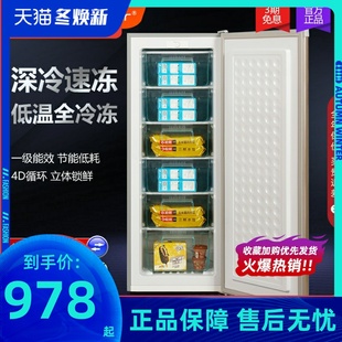 冷冻柜冷藏家用小型节能急冻小冰箱 冰柜冷柜148l抽屉式 荣事达立式