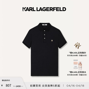 男老佛爷 新款 KL徽章短袖 Polo衫 LAGERFELD卡尔拉格斐2024夏季 KARL