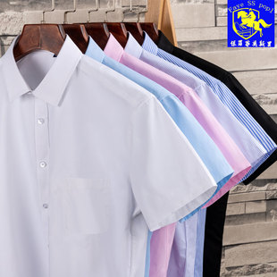 男士 保罗高端工装 职业商务休闲寸条纹白衬衣 夏季 纯色短袖 薄款 衬衫