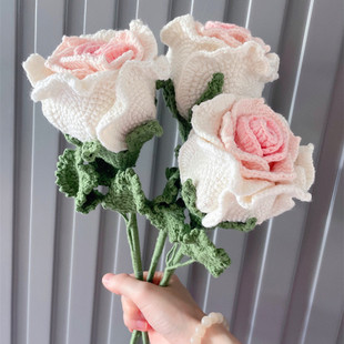 rlk手工diy花束材料包钩针毛线花朵玫瑰向日葵女友教师情人节礼物