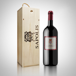 SAPOLIS意大利原瓶进口红酒猫头鹰西拉干红葡萄酒单支1.5升礼盒装