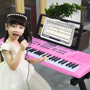 12岁61键带麦克风益智宝宝音乐器玩具 电子琴儿童初学者钢琴1