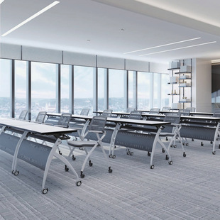 折叠会议桌培训桌椅组合办公桌活动桌子可移动拼接双人折叠长条桌