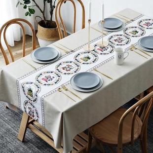 桌布防水防油防烫免洗餐桌布正长方形台布茶几布桌垫家用PVC北欧