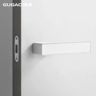 极简门锁室内卧室现代简约黑色门锁静音门把手磁吸房门锁 固高意式