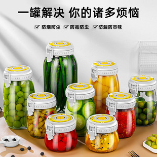 密封罐玻璃食品级瓶子蜂蜜泡酒泡菜坛子腌菜空瓶广口收纳储物罐子