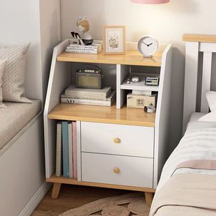 床头柜简约现代小户型简易卧室出租房用网红收纳床边小柜子置物架