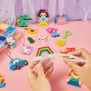 5岁宝宝益智幼儿园早教玩具拼图豆魔法珠 儿童夹珠子专注力训练3