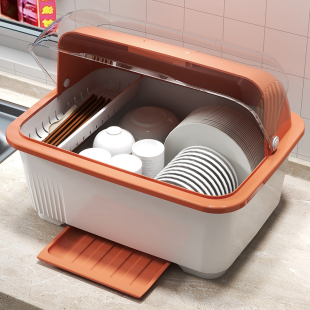 碗碟盘餐具家用碗架置物架子碗筷收纳盒 厨房沥水碗柜带盖放碗箱装