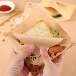 纸一次性食品三文治汉堡防油纸卷饼饭团手抓饼纸袋包装 三明治包装