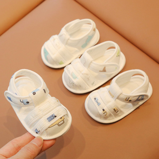 子软底布鞋 婴儿凉鞋 步前鞋 男宝6到12个月婴幼儿凉鞋 夏款 1岁宝宝鞋