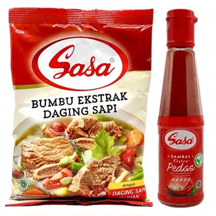 250g煮汤菜谱调味料 临期印尼进口SASA牌牛肉汤料原味辣椒酱135ml
