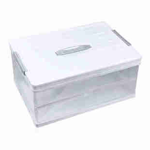 颜纳大号透明可折叠收纳箱卧室床底收纳盒塑料带盖储物箱 定制新款