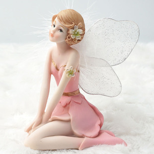 粉色羽毛天使创意装 饰品美女汽车装 娃娃送礼物 饰家居摆件蛋糕欧式