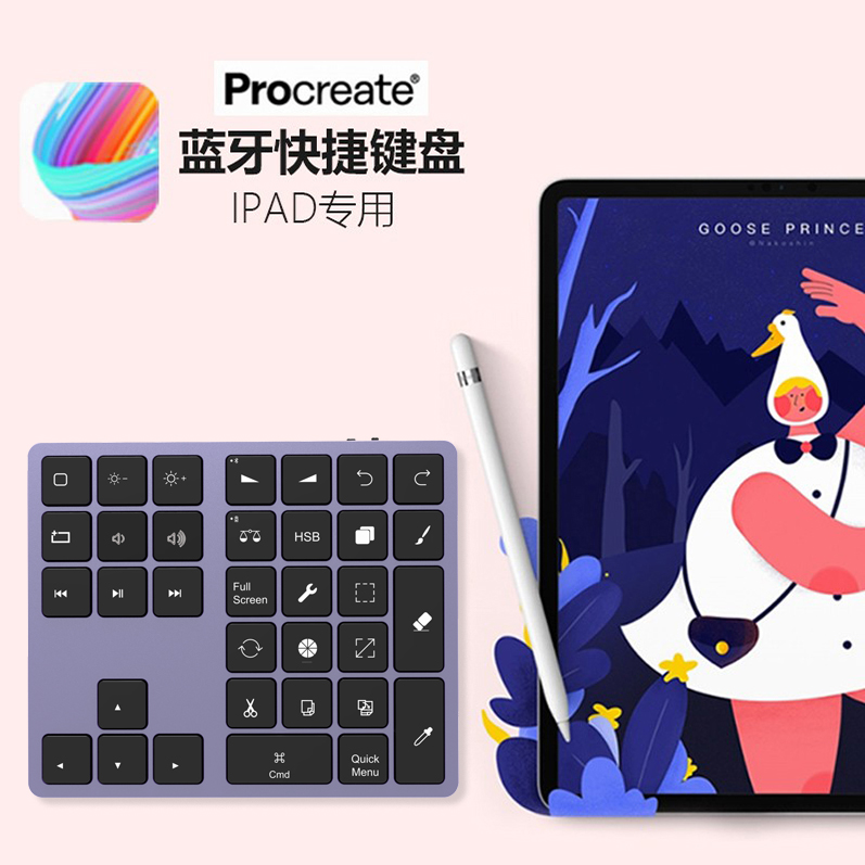 Pro Procreate快捷键盘无线蓝牙可充电便携辅助设计绘画Artsudio