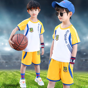 两件套篮球衣男童中大童小学生 套装 22新款 夏装 足球服运动短袖 夏季