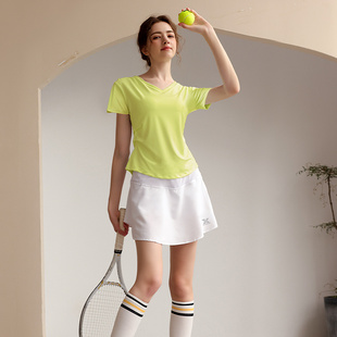 速干T恤冰丝打网球裙健身衣瑜伽晨跑步运动服 短袖 羽毛球服女套装