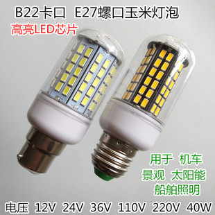 E27螺口景观灯LED玉米灯太阳能机车船舶照明12V24V36V110V220V40W