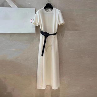C9极简风奢华大气黑白两色垂坠质感连衣裙罗马高定D2305102
