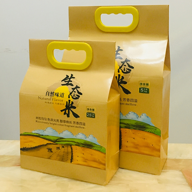 现货 袋 大米礼品包装 米袋子批发定制 通用米袋生态米牛皮纸袋散装