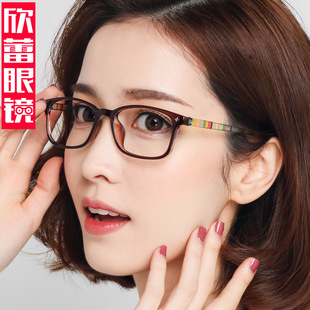 成品近视眼镜女圆脸防蓝光眼镜平光镜可配变色韩国眼镜框送镜片潮