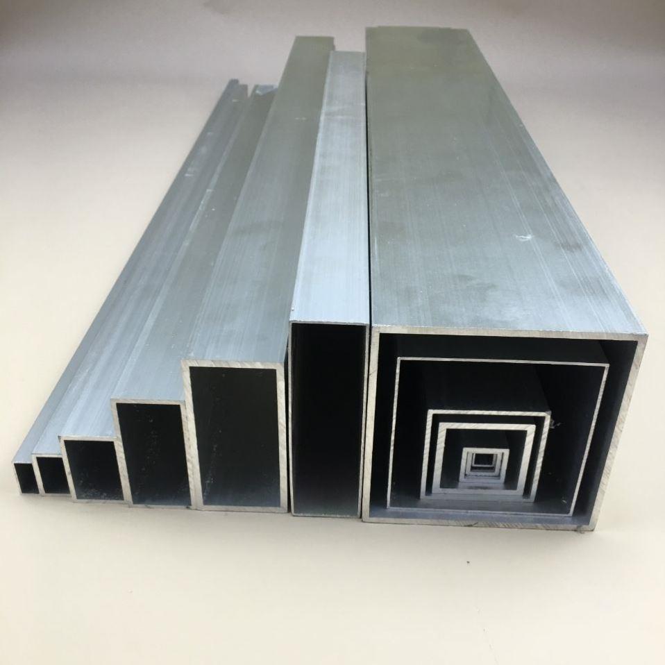 直销铝方管铝合金扁n管靠尺模型矩形管铝挤型材料铝合金方管型材1