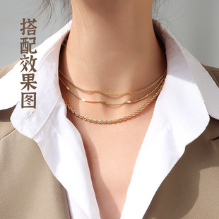 推荐 necklace chain women steel chai Titanium cross singles
