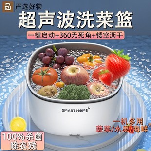 去农残杀菌 超声波果蔬清洗机A无线家用自动洗菜机净化器沥水