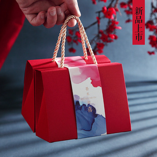 喜糖盒吾家有喜婚礼手提式 纸盒中式 结婚中国风创意喜糖盒子 礼盒装