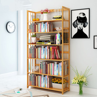 置物架楠竹书架简易客厅书房纯竹子学生儿童经济型简约实木书柜