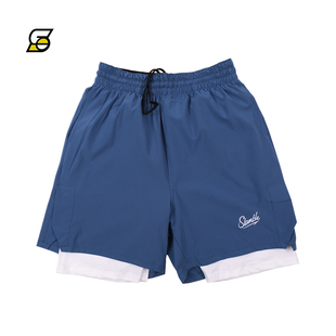 新款 假两件篮球短裤 半裤 SLAMBLE夏季 美式 男训练健身运动跑步中裤