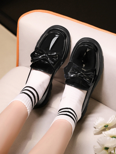 儿童公主鞋 舞蹈演出鞋 子小女孩学生单鞋 2023春秋新款 女童黑色皮鞋