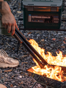 柯曼木炭夹子烧烤工具 加强版 户外防滑垃圾夹工具 焚火夹防烫手柄