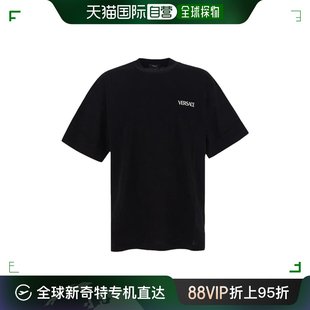 香港直邮Versace范思哲男士 黑色圆领夏季 T恤衫 透气印花舒适 短袖