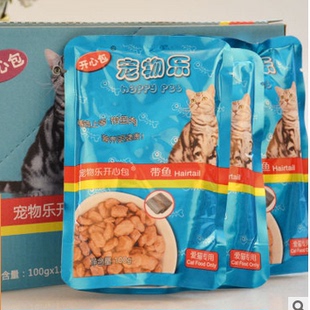 开心包猫肉粒包妙鲜封包猫零食宠物湿粮100g 宠物乐猫罐头