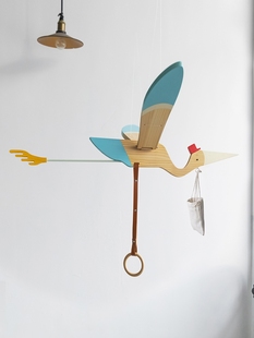 饰送子鸟吊饰生日礼物 创意儿童房间幼儿园空中平衡挂件布置吊顶装
